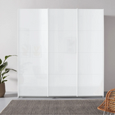 Rauch Forms 3 Door Sliding White Glass Wardrobe - Free Assembly - Pendle Village Furniture